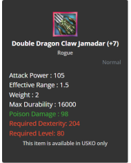 Double Dragon Claw Jamadar
 +-+7