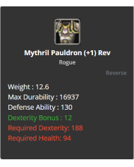 Mythril Pauldron
 +-+1 Rebirt