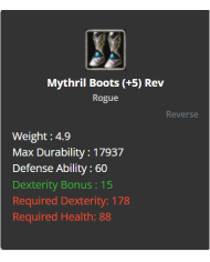 Mythril Boots
 +-+5 Rebirt