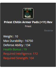 Priest Chitin Armor Pads
 +-+11 Rebirt