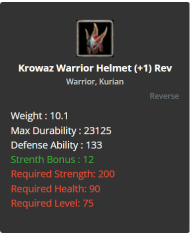 Krowaz Warrior Helmet
 +-+1 Rebirt