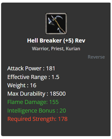 Hell Breaker +5 (Reserve)