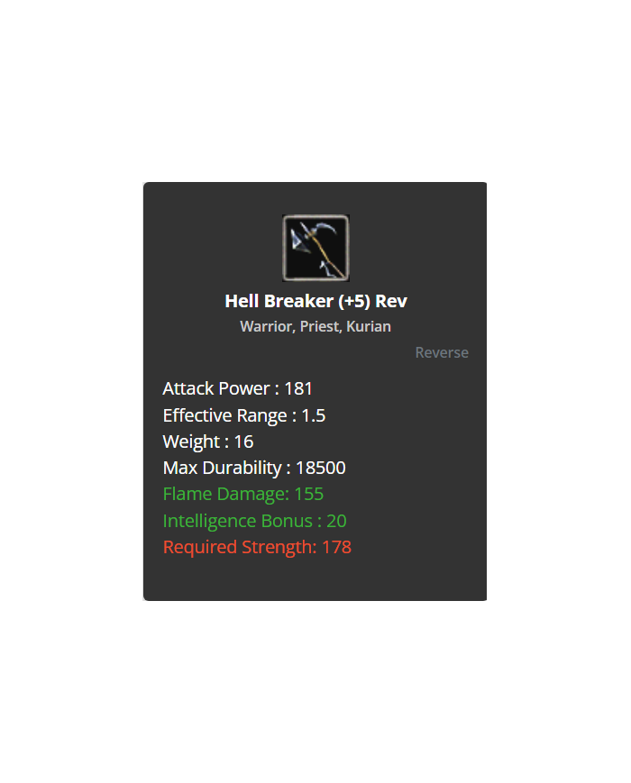 Hell Breaker +5 (Reserve)