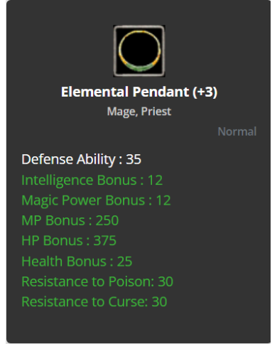 Elemental Pendant +3