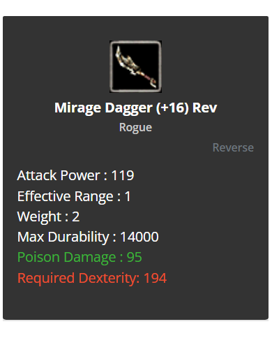 Mirage Dagger (+16) Rev