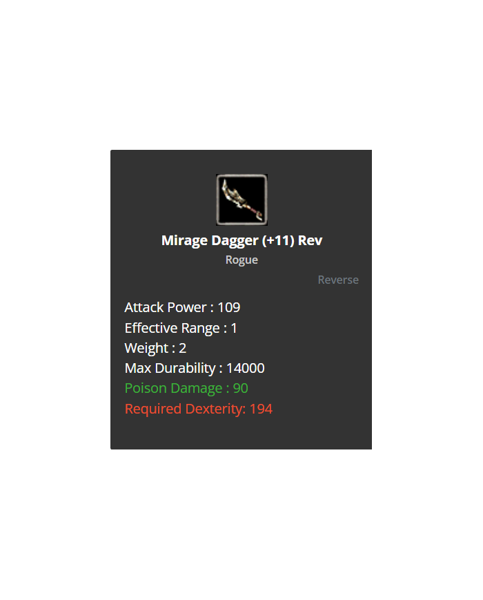 Mirage Dagger (+11) Rev