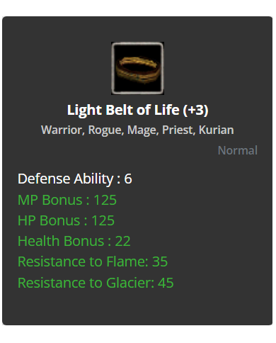  Light Belt of Life (+3)