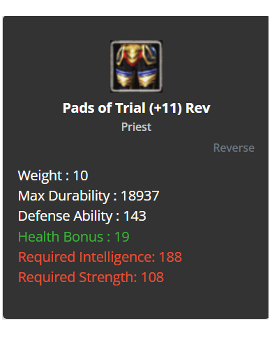 +11 Priest Trial Set