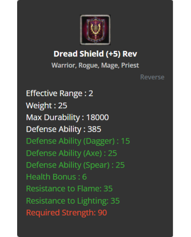 Dread Shield (+5) Rev