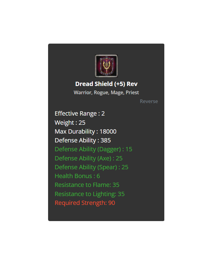 Dread Shield (+5) Rev