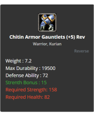 Warrior Chitin Set +8