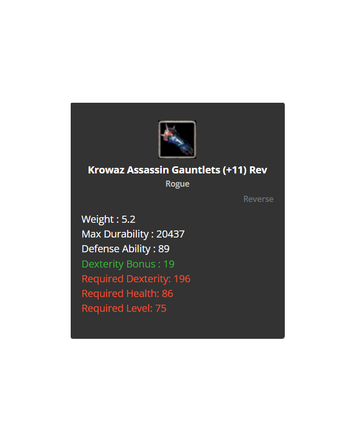 Krowaz Assassin Set +11 Rev