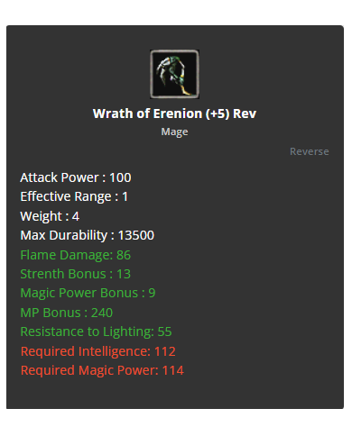 Wrath Of Erenion +5 Rev