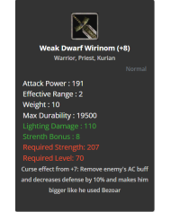 Dark Knight Spear +7 No Rev - Warior Holy Set +7 No Rev