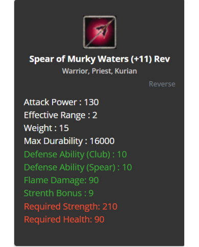 Spear Of Murky Waters +11 Rev