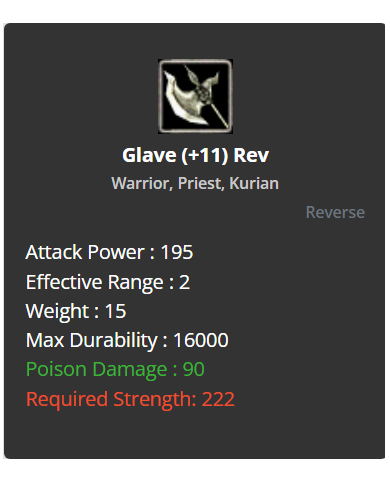 Glave +11 Rev