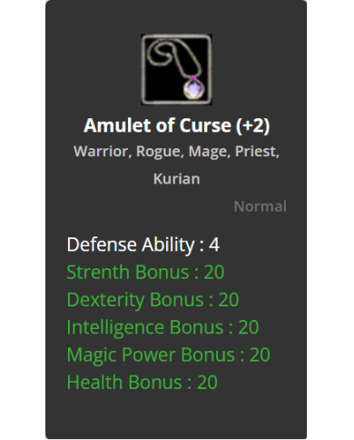 Amulet Of Curse +2