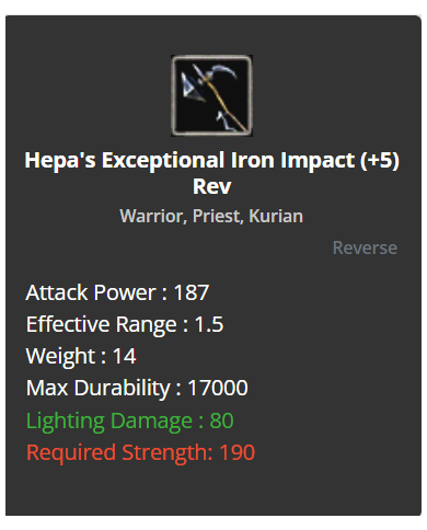 Hepa's Iron Impact +5 Rev