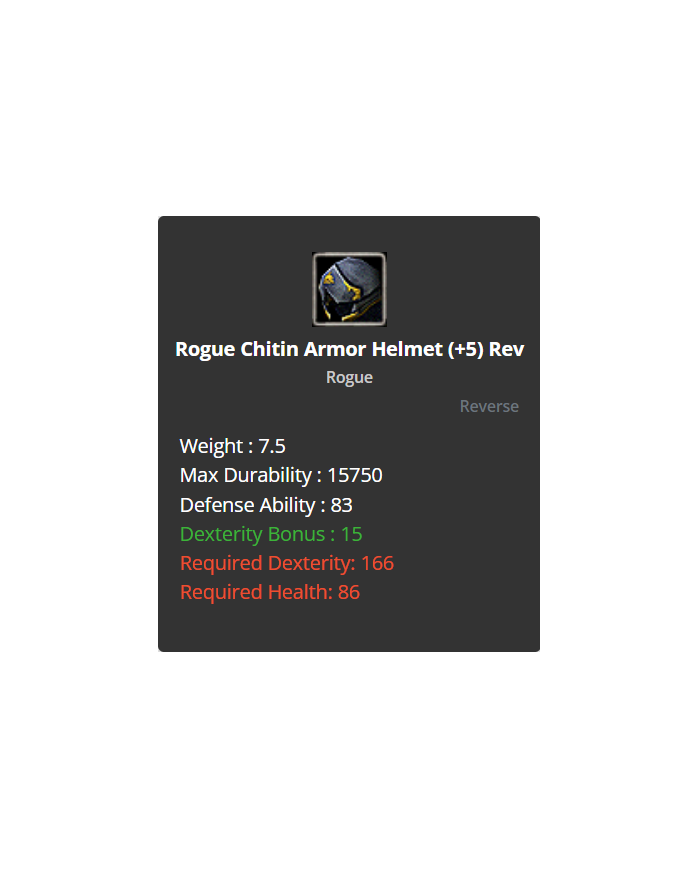 Rogue Chitin Set +8