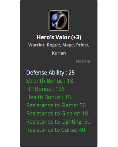 +3 Hero's Valor