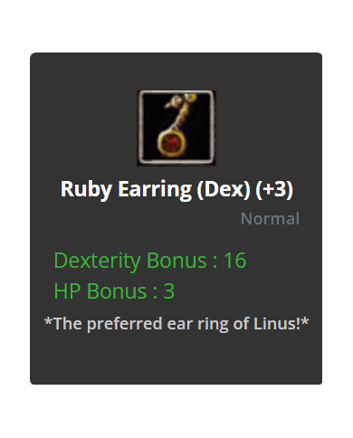 Ruby Earring +3 (DEX)