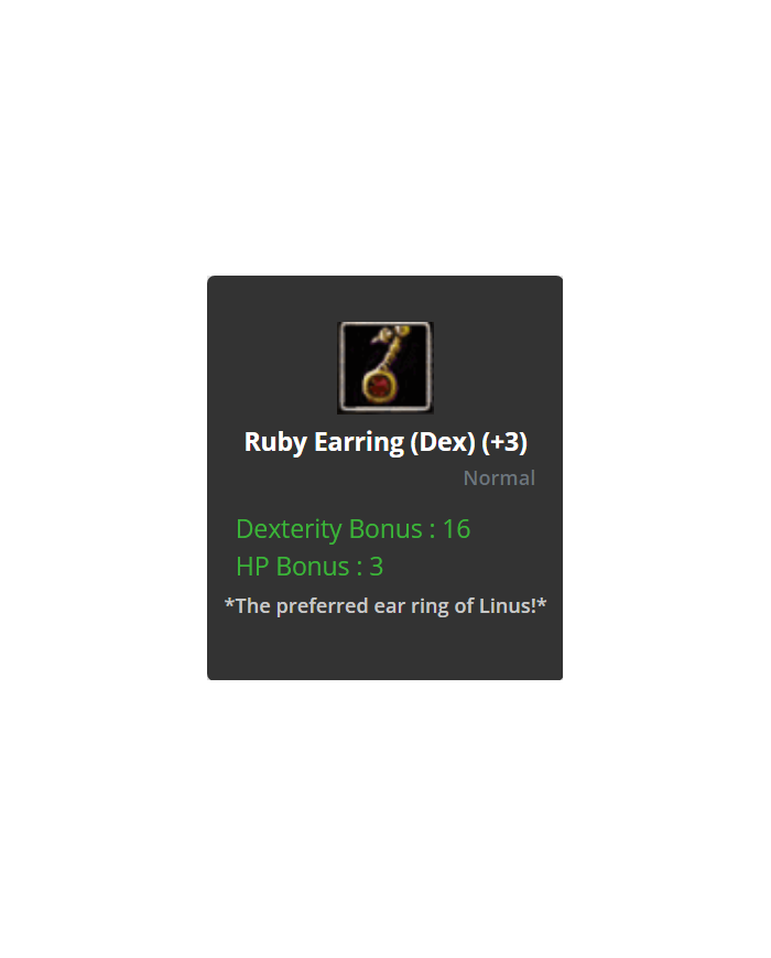 Ruby Earring +3 (DEX)