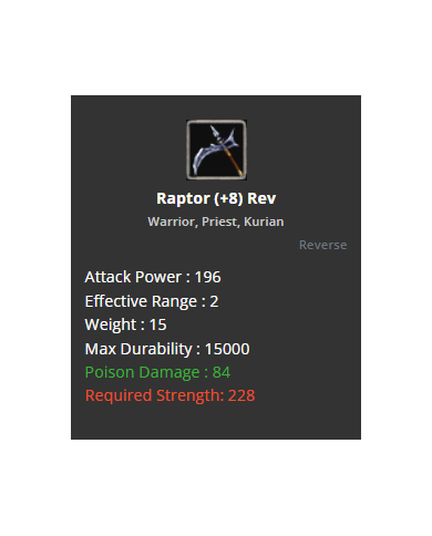 Raptor +8 Rev