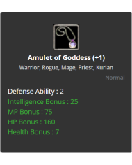 Amulet Of Goddess +1