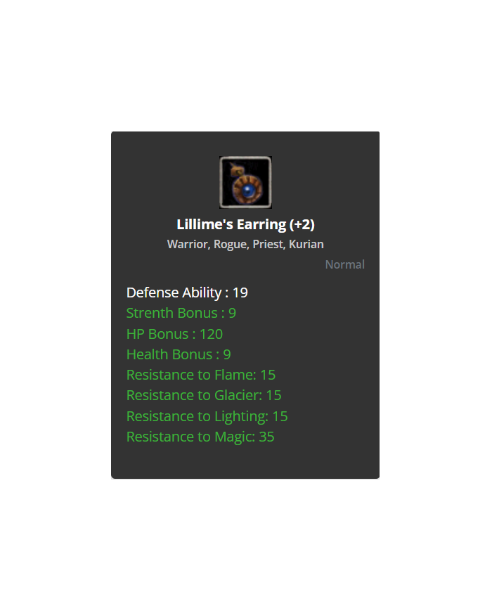 Lillime's Earring +2 (DUAL)