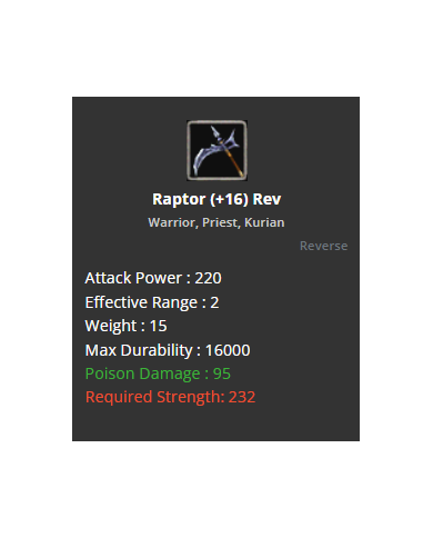 Raptor +16 Rev