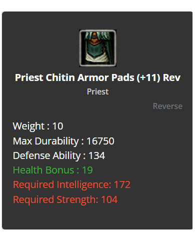 +9 Priest Chitin Set