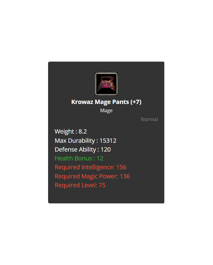 +7 Mage Krowaz Set