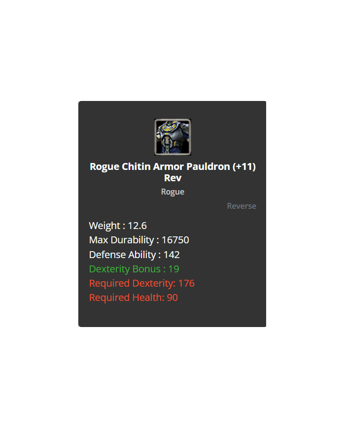 +9 Rogue Chitin Pauldron