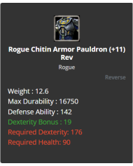 +9 Rogue Chitin Pauldron