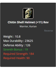 Chitin Set Warrior +11