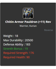 Chitin Set Warrior +11