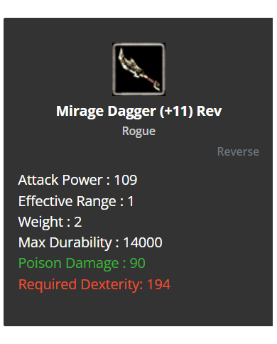 11 reb Mirage Dagger 