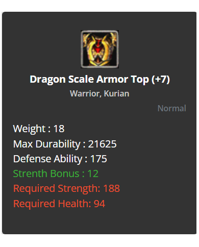 +7 Warrior Dragon Scale Set