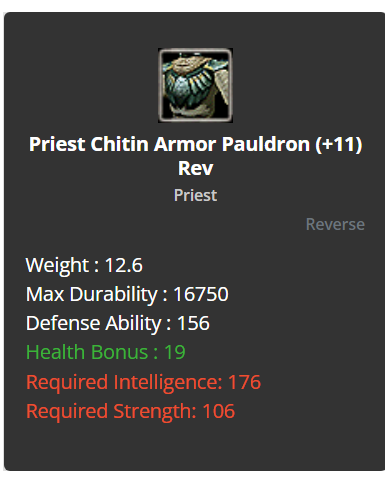 +9 Priest Chitin Pauldron